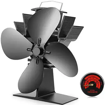 EIVOTOR 4-Blade Auto-sensing Fireplace Fan for Wood//Log Burner//Fireplace,Eco Friendly and Efficient wood stove fan Heat Powered Stove Fan