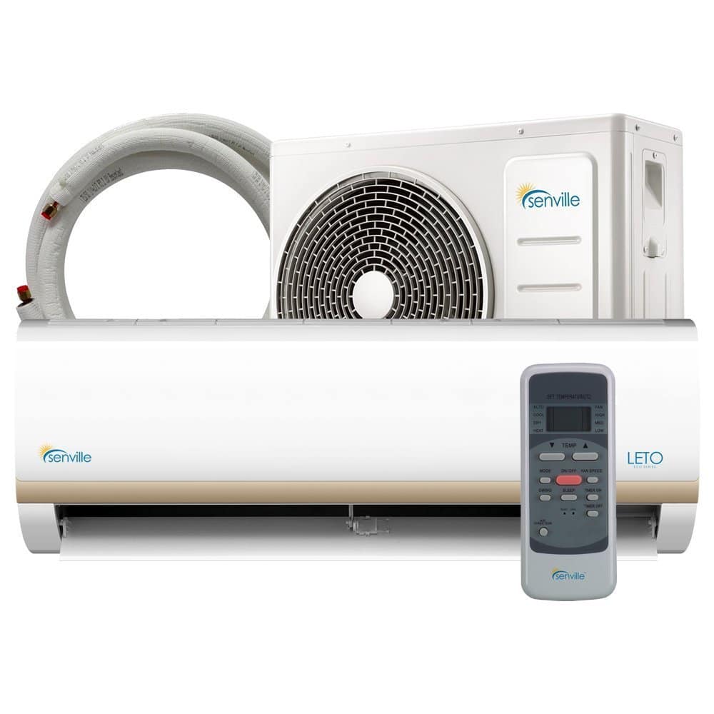 Senville 24K BTU Ducted Mini Split - Heat Pump AC System With Wall Thermostat (Pre-Charged 25ft Lines)
